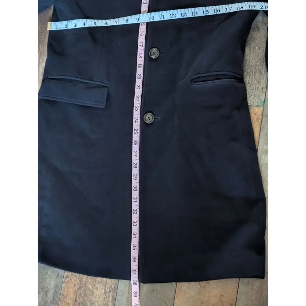 J.Crew Ludlow Mens 38S Black Wool Cashmere Overcoat Single Breasted Topcoat